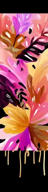 Free flower bookmark featuring dripping aroid-style floral art